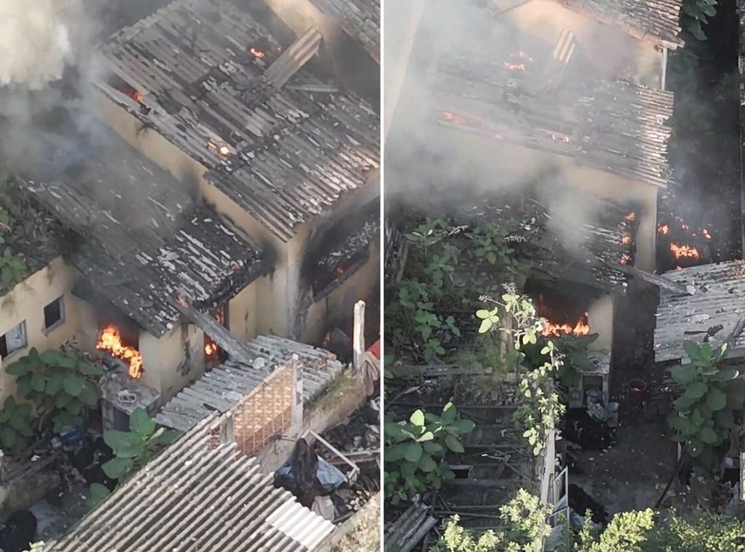 Morador de rua provoca incêndio em borracharia no Centro de Santos, SP