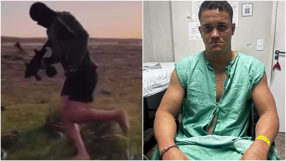 No momento da abordagem, Alex Coringa resistiu e tentou fugir, sendo contido apenas após levar um tiro no pé. — Foto: Reprodução