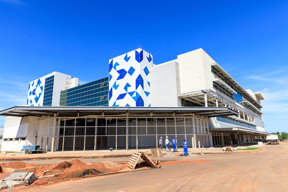 Obras do Hospital Central de Cuiabá — Foto: Marcos Vergueiro