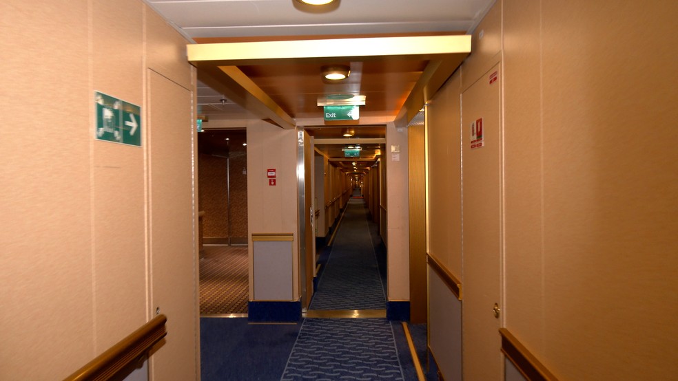 Corredor do navio Costa Diadema que será usado na COP. — Foto: Reginaldo Gonçalves/TV Liberal