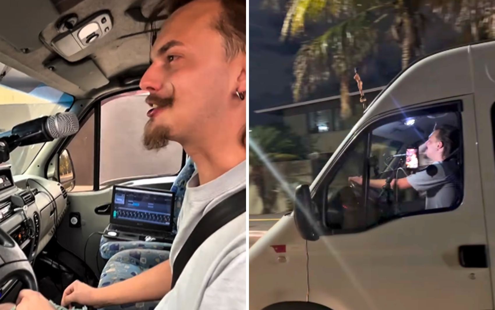 Cantor sertanejo monta estúdio dentro de van para divulgar DVD em Goiânia 