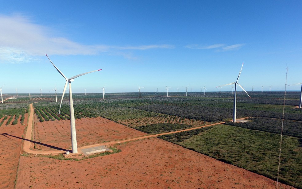 Parte dos investimentos nos parques e&oacute;licos em Serra do Mel e Areia Branca &mdash; Foto: Divulga&ccedil;&atilde;o/ Voltalia/ARQUIVO