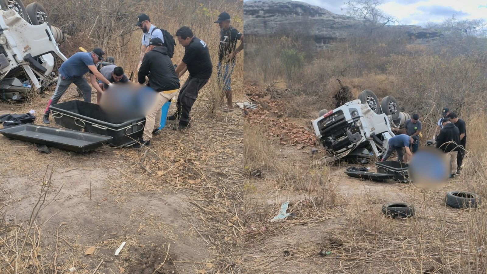 Motorista morre após caminhão carregado de tijolos tombar na PI-229