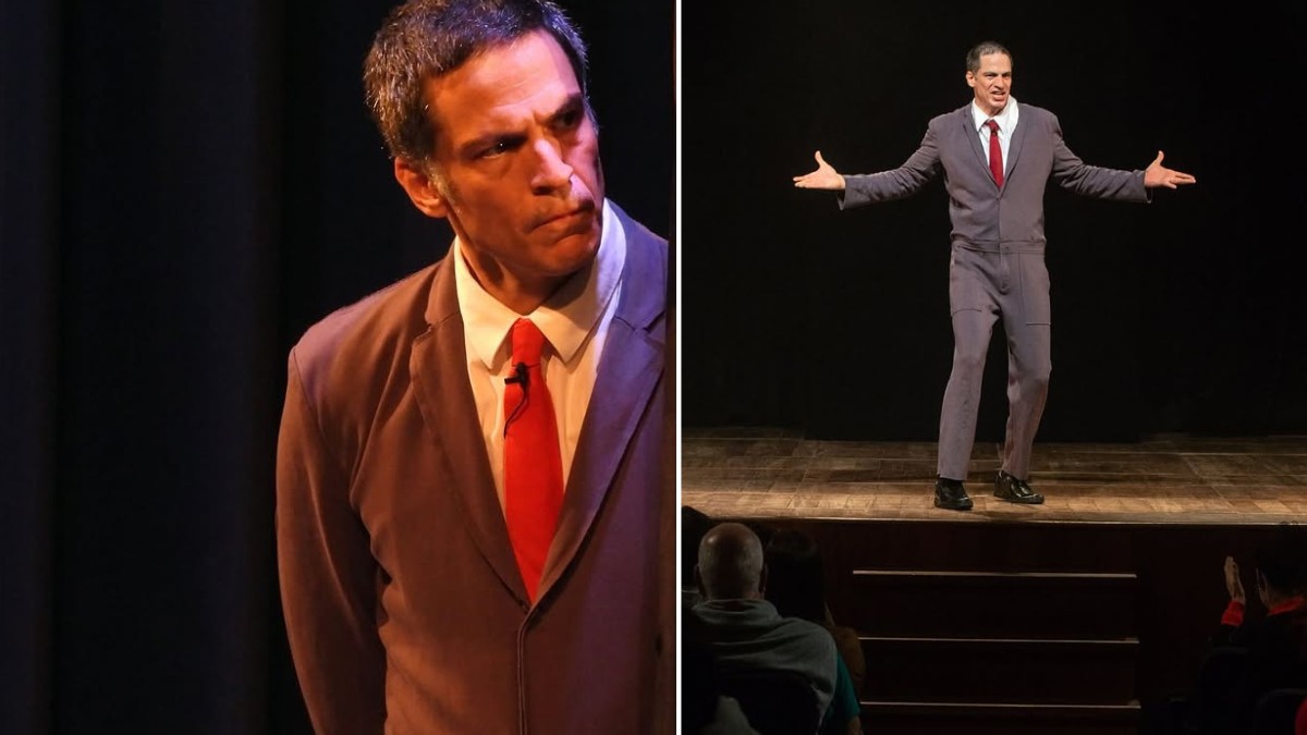 Mateus Solano dá tapa em celular ao ser filmado em peça de teatro no RS | G1