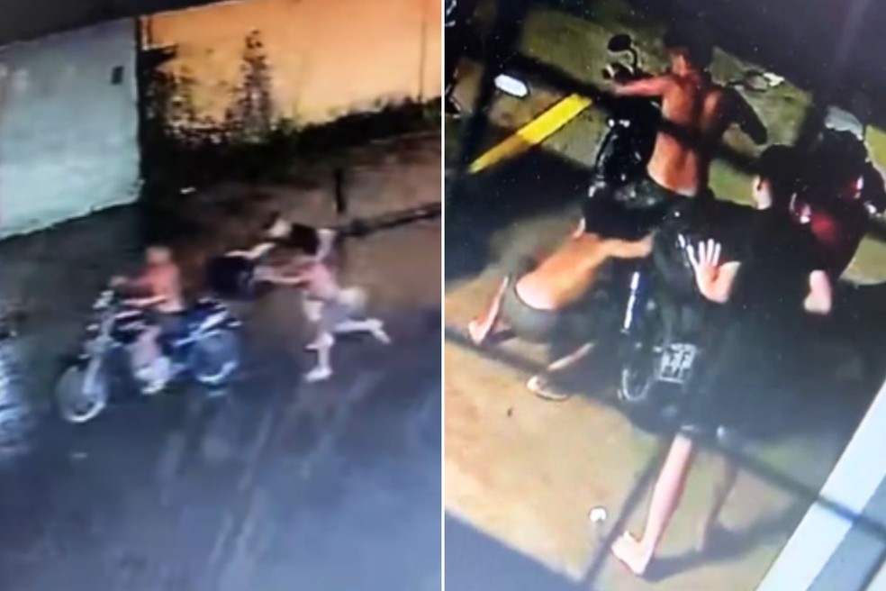 Menores de idade furtaram moto em São Vicente (SP) — Foto: Reprodução