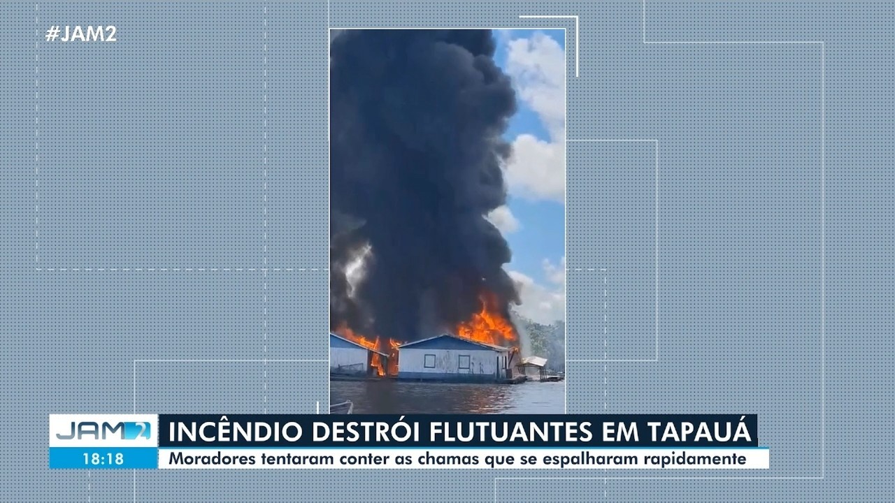 Incêndio destrói flutuantes comerciais em comunidade rural no AM