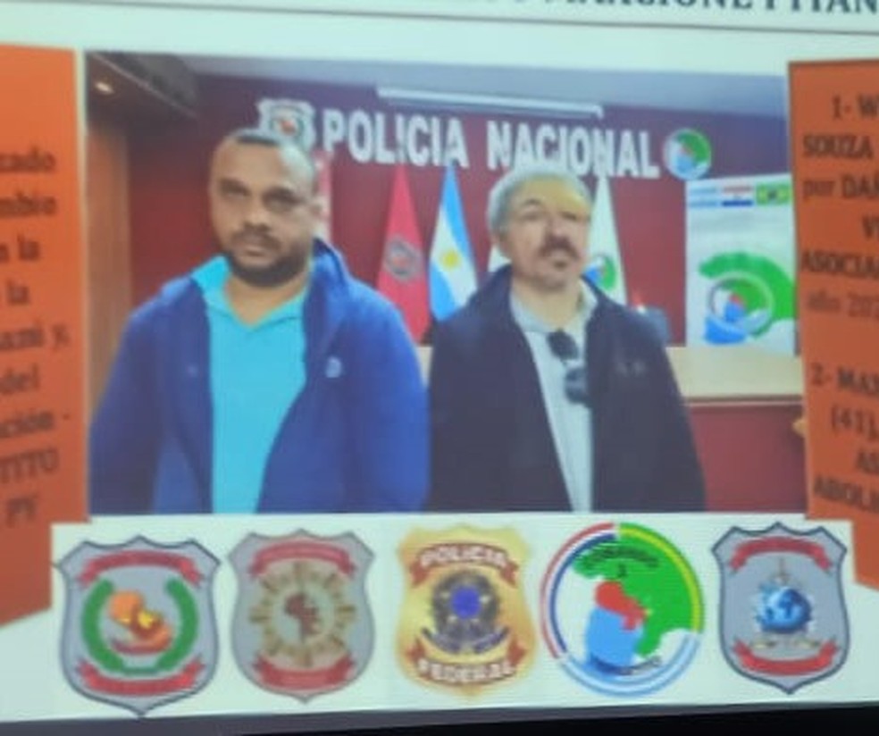 Blogueiro e radialista presos no Paraguai — Foto: Interpol/Comando Tripartite/PF
