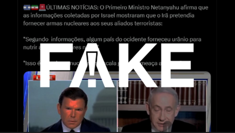 Entrevista de Netanyahu à Fox News não faz menção a países que tenham entregado urânio ao Irã — Foto: g1