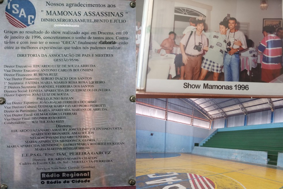 Show de Mamonas Assassinas ocorreu em Dracena (SP) para arrecadar fundos para uma escola, em 1996 — Foto: Reprodução