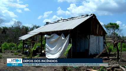 Após incêndios, famílias estão morando em barracos improvisados em Centenário