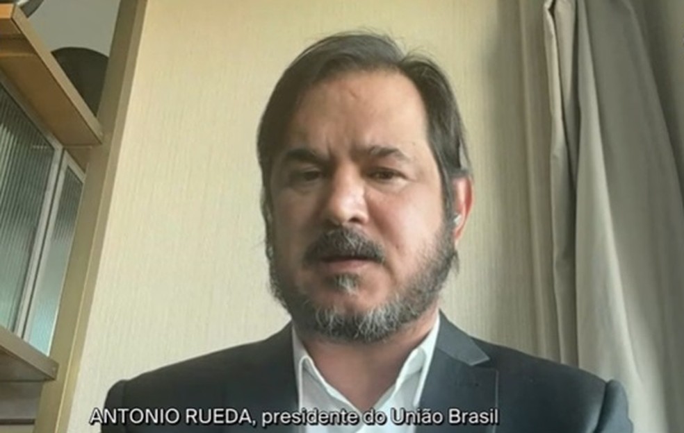 Antonio Rueda, presidente do União Brasil, em entrevista para a GloboNews — Foto: Reprodução