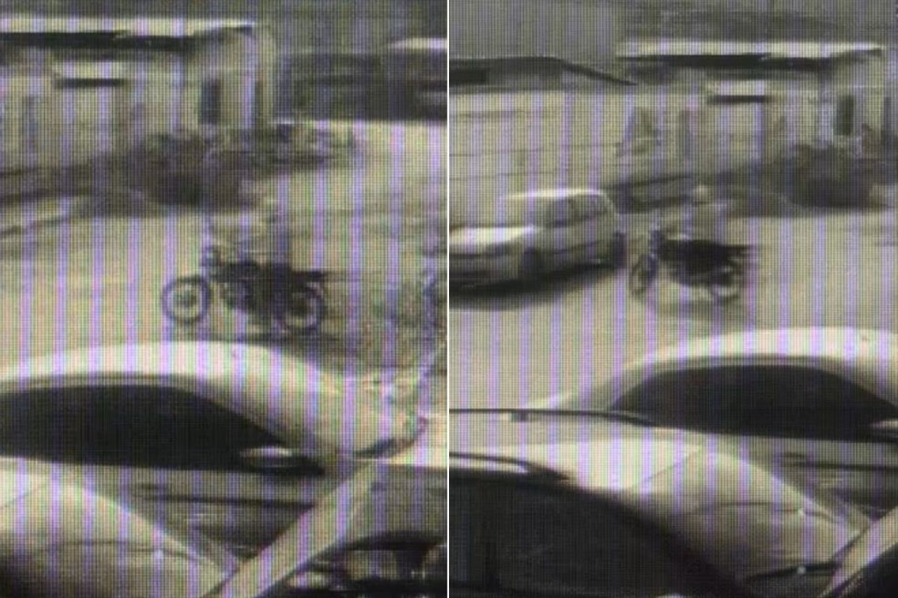 Comparsa de assaltante fugiu lentamente após ouvir os disparos em Guarujá (SP) — Foto: Reprodução