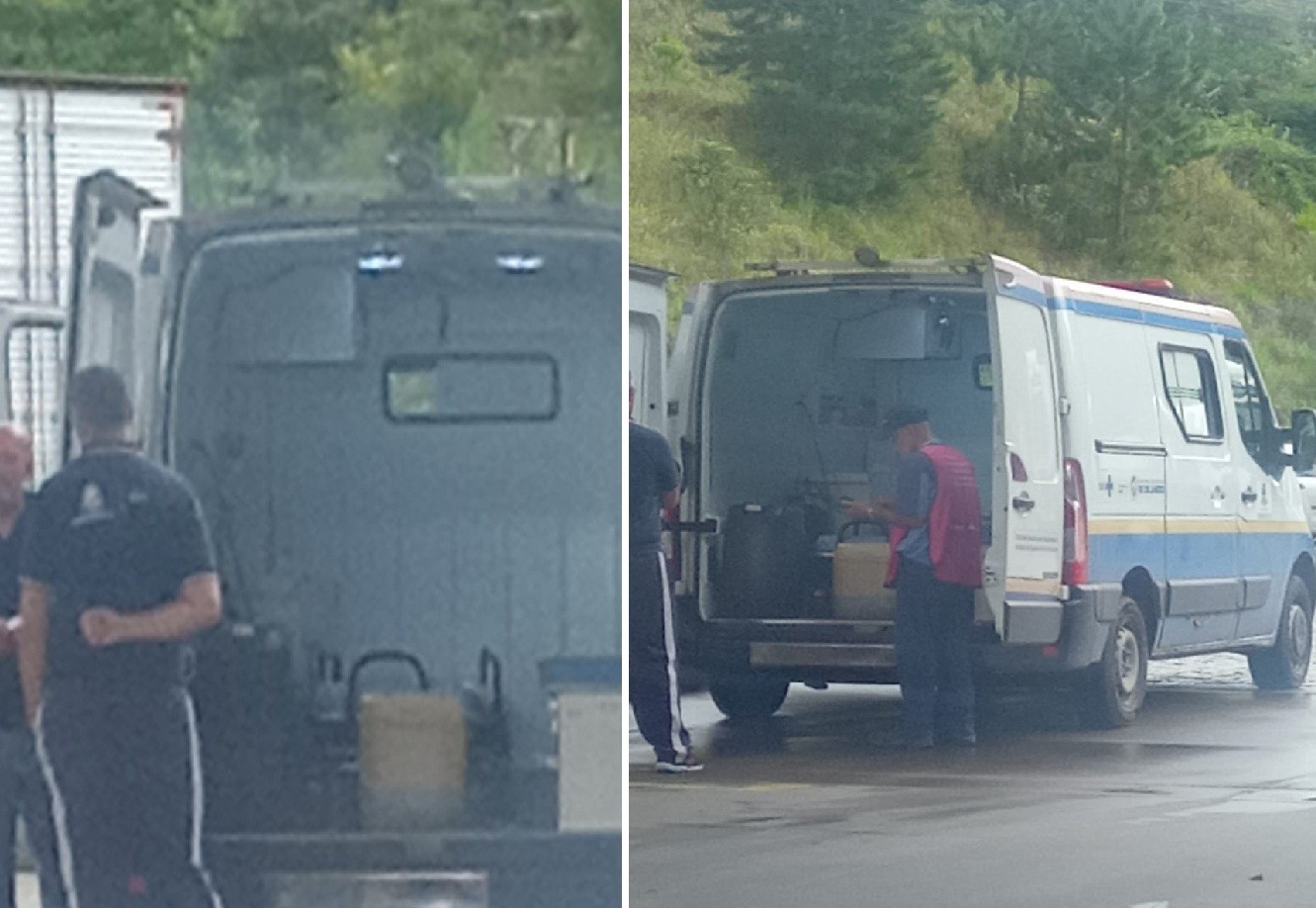 Ambulância é usada para transportar galões de combustível em Teresópolis