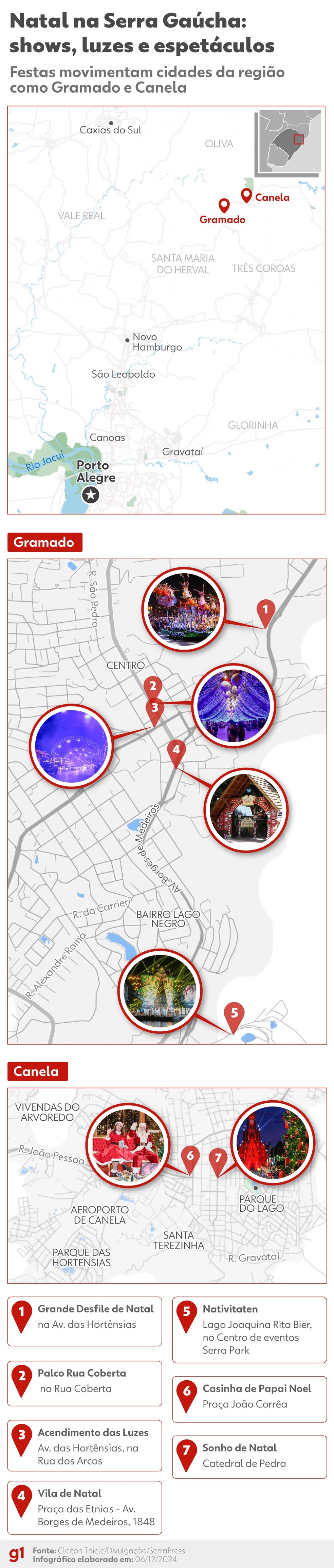 Atrações de Natal na Sera Gaúcha — Foto: Arte g1