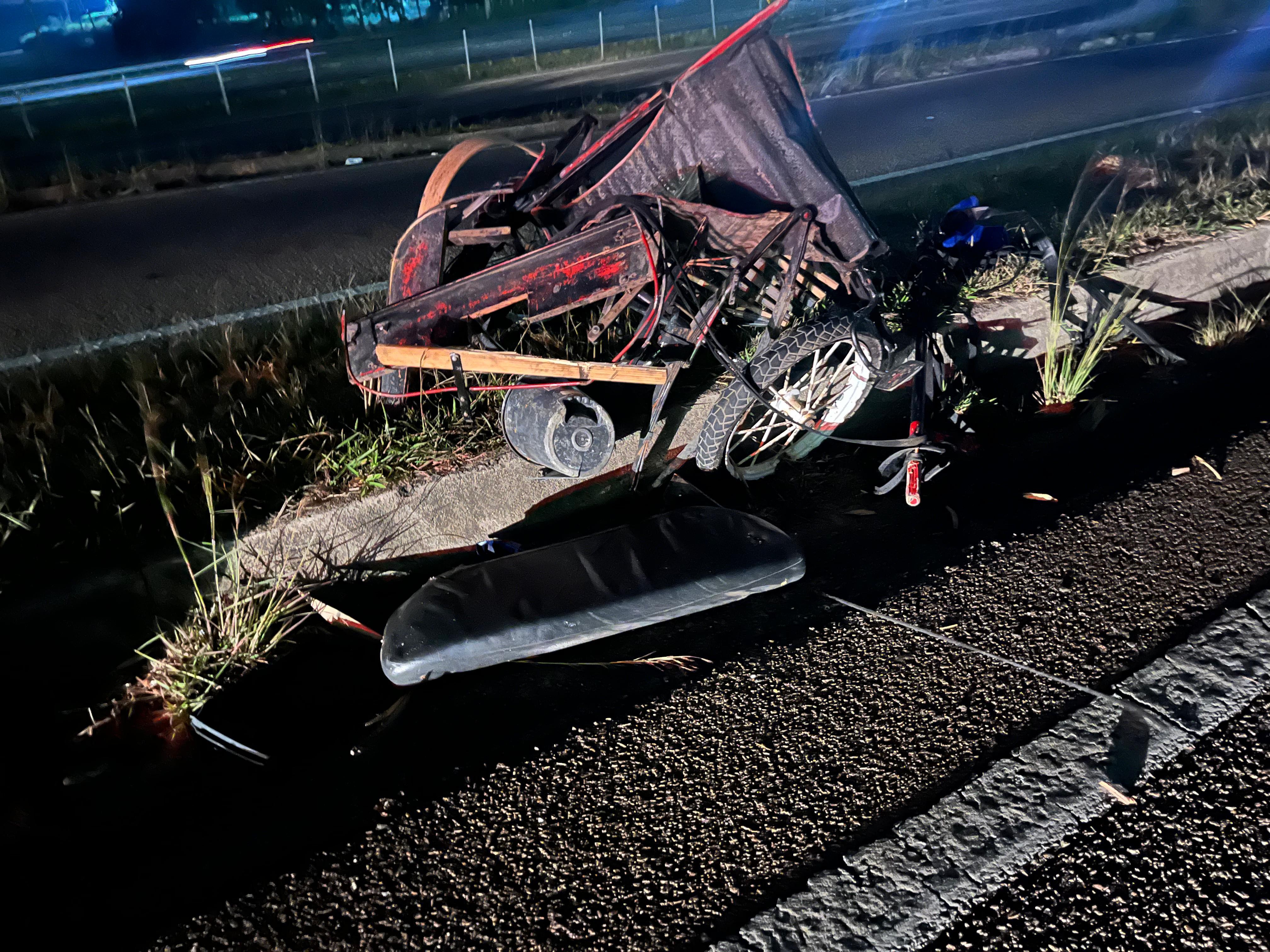 Acidente entre charrete, carro e motos deixa 2 mortos e 1 ferido em marginal de rodovia em Campinas