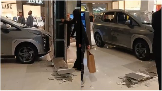 VÍDEO: criança bate carro de R$ 175 mil exposto em shopping de SP