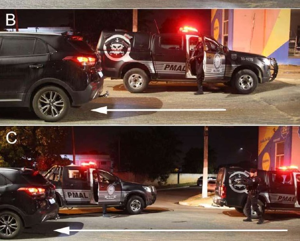 Policiais participaram da reconstituição da morte do empresário  — Foto: Arquivo pessoal