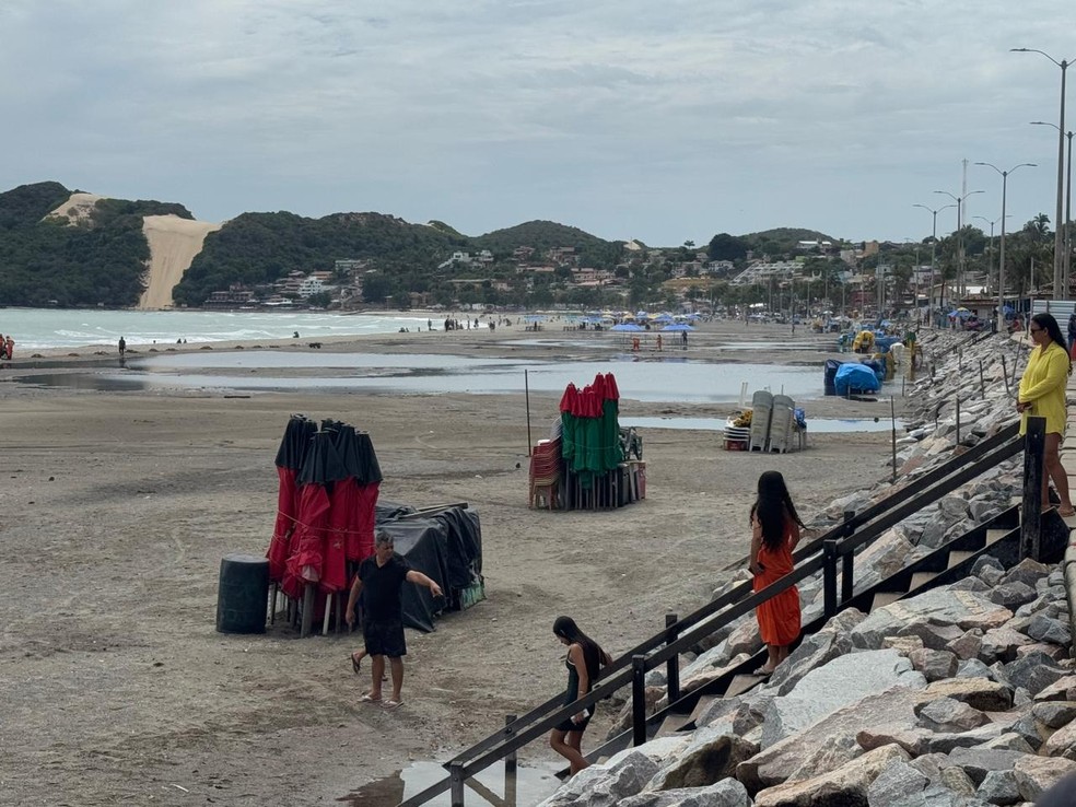 Praia de Ponta Negra, em Natal, após engorda (Arquivo) — Foto: Sérgio Henrique Santos/Inter TV Cabugi