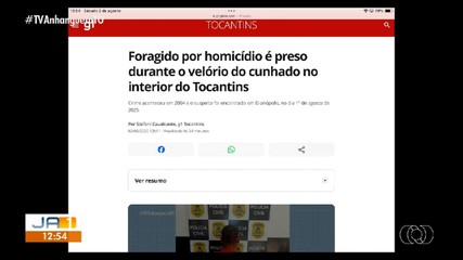 Foragido por homicídio é preso durante velório do cunhado em Dianópolis