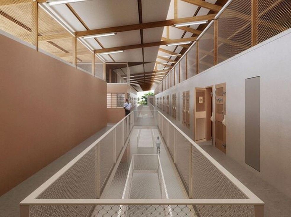 Visual 3D da futura prisão na Guiana — Foto: Ministère de la Justice