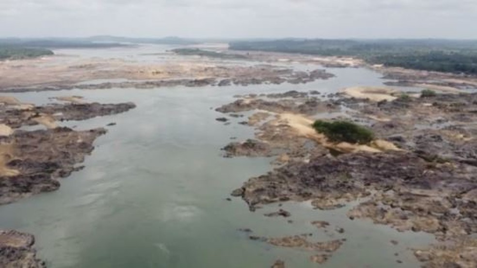 Derrocagem do Pedral do Lourenço preocupa ambietalistas no Pará — Foto: TV Liberal Reprodução