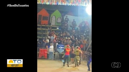 Queda de arquibancada durante festival São João do Cerrado deixa 11 feridos em Araguaína