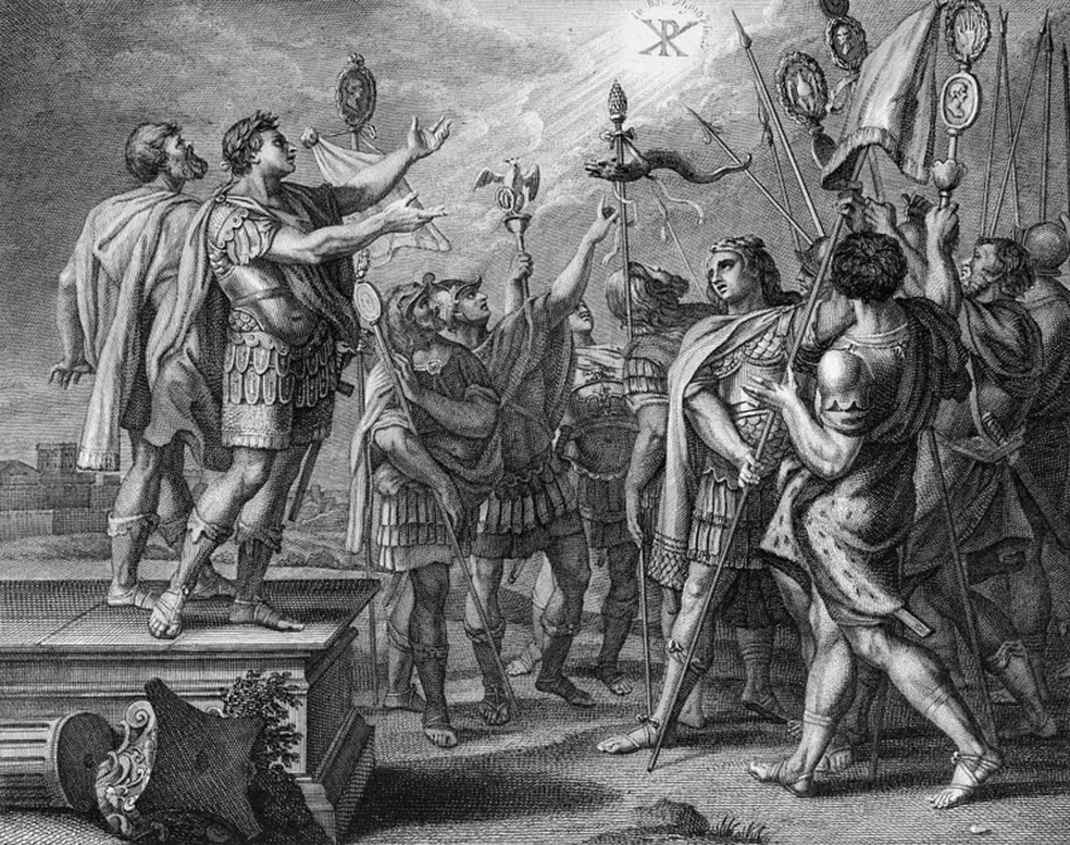 O imperador Constantino incentivou o uso da cruz pelos cristos depois de ter tido uma viso  Foto: Getty Images