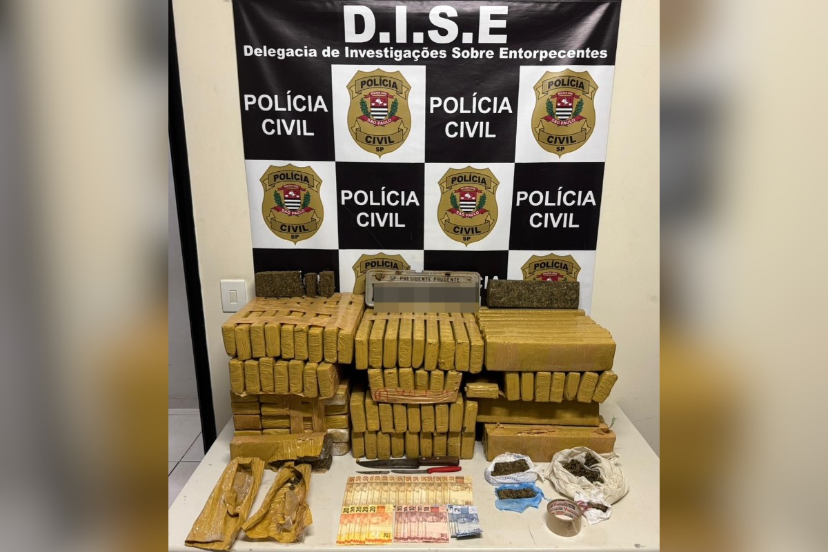Polícia Civil apreende 120 quilos de maconha e desmantela ‘casa bomba’ no interior de SP
