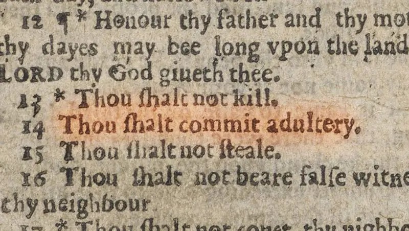 'Cometerás adultério' e outros erros de impressão infames em Bíblias do passado