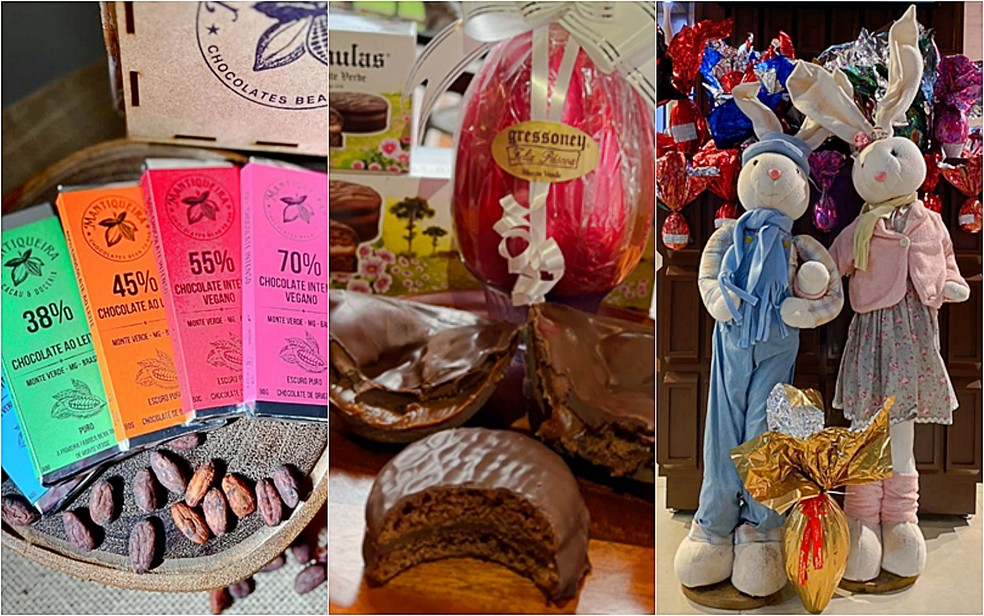 Páscoa nas Montanhas terá decoração especial, apresentações de banda de blues e roteiro do chocolate em Monte Verde, MG — Foto: Gressoney/Pioneira Empório Chocolateria/Mantikau Chocolates