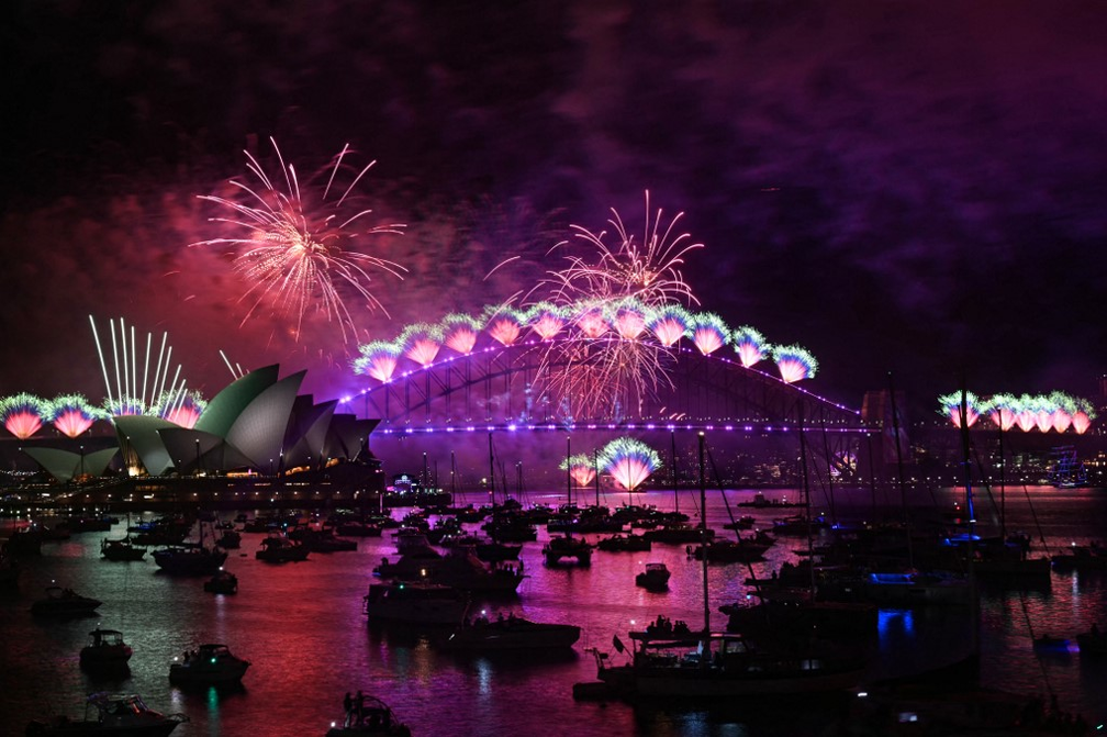 Queima de fogos em Sydney, na Austrlia, 2025  Foto: Saeed KHAN/AFP