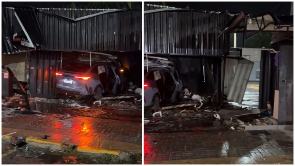 Barbearia ficou destruída após ser atingida por carro no Eusébio; motorista estava alcoolizado — Foto: Reprodução