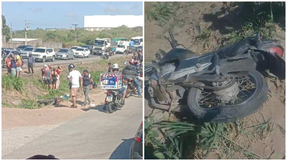Duas mulheres morreram em acidente de moto no Anel Viário, em Fortaleza — Foto: Reprodução