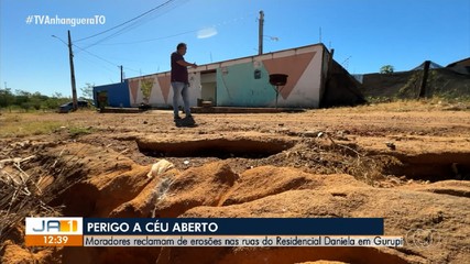 Moradores reclamam de erosões nas ruas de Gurupi