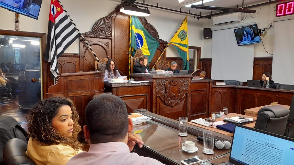 3 de 3
Suéllen Rosim em meio à leitura do relatório da CP — Foto: Mayky Araújo/TV Tem