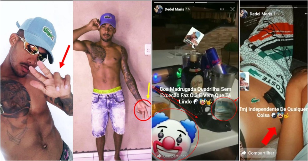 Publicações de Dedel nas redes sociais foram usadas como provas em investigação — Foto: Reprodução