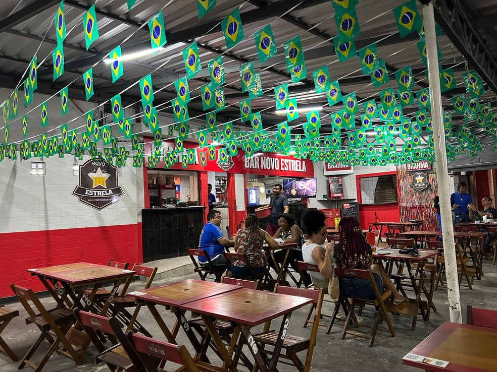 Bar Novo Estrela preparado para recebr os jogos da Copa do Mundo — Foto: Arquivo Pessoal