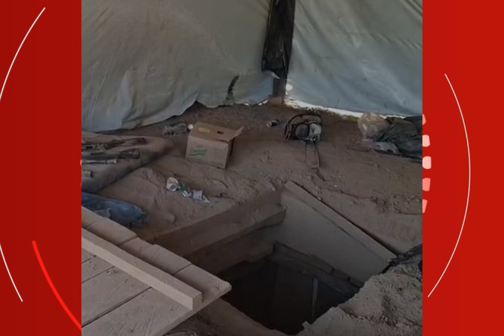 Garimpeiros usavam bunkers para se esconderem de policiais em Sararé em MT — Foto: Ibama