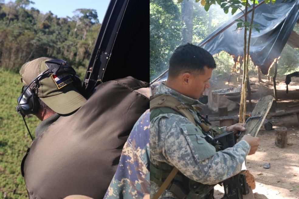 Operação contou com apoio aéreo e forças conjuntas do Paraguai e Brasil — Foto: SENAD
