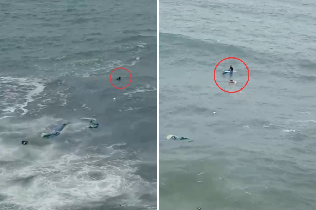 Piloto de paraglider fica ferido após cair no mar do litoral de SP; VÍDEO 