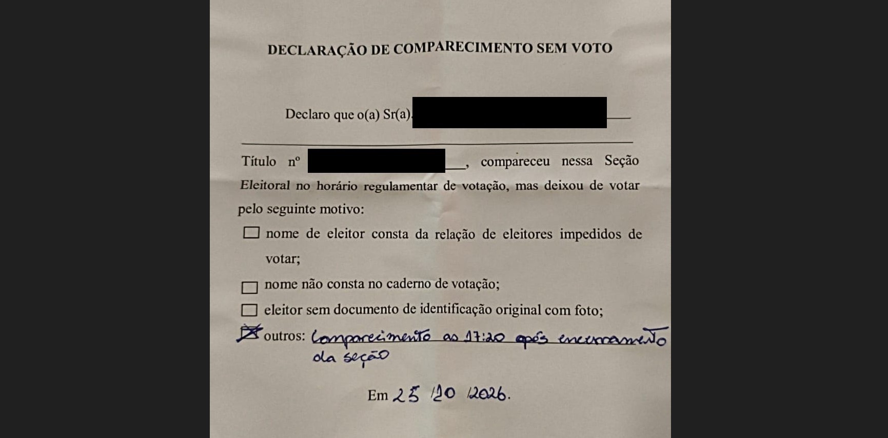 Prorrogação da votação gera confusão no Rio com urnas já fechadas; eleitores recebem declaração de presença 'sem voto'