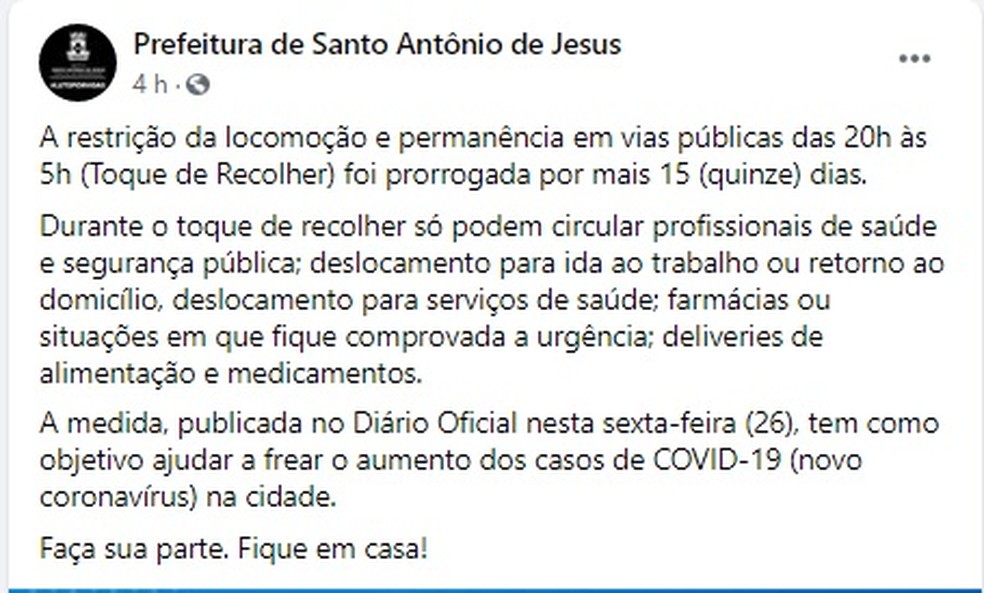 Com apoio da Prefeitura de Santo Antônio de Jesus, teve início