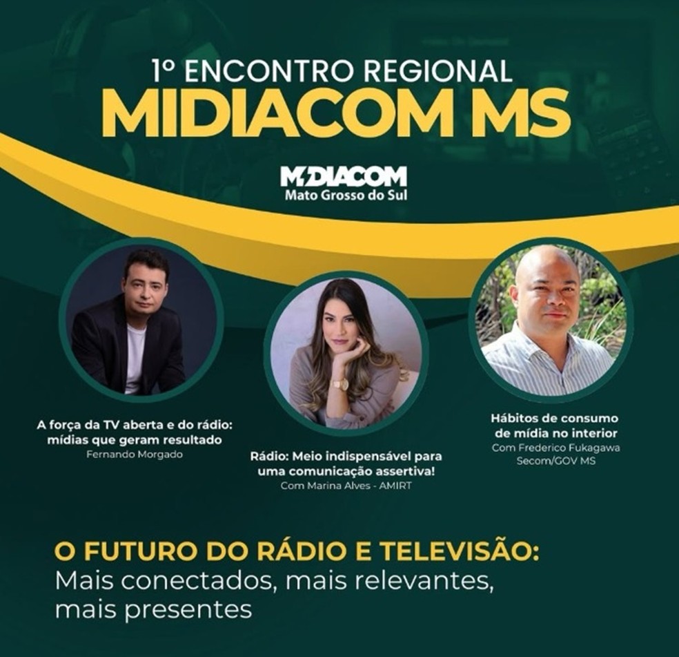 Estão abertas as inscrições para o 1º Encontro Regional de Rádio e TV em MS — Foto: Redes sociais