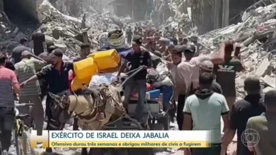 Exército de Israel deixa Jabalia, depois de ofensiva de três semanas - Programa: Jornal Hoje 