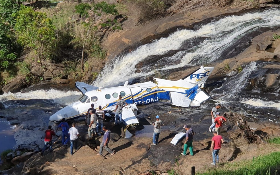 Avião com cantora Marília Mendonça que caiu em Minas Gerais — Foto: Reprodução
