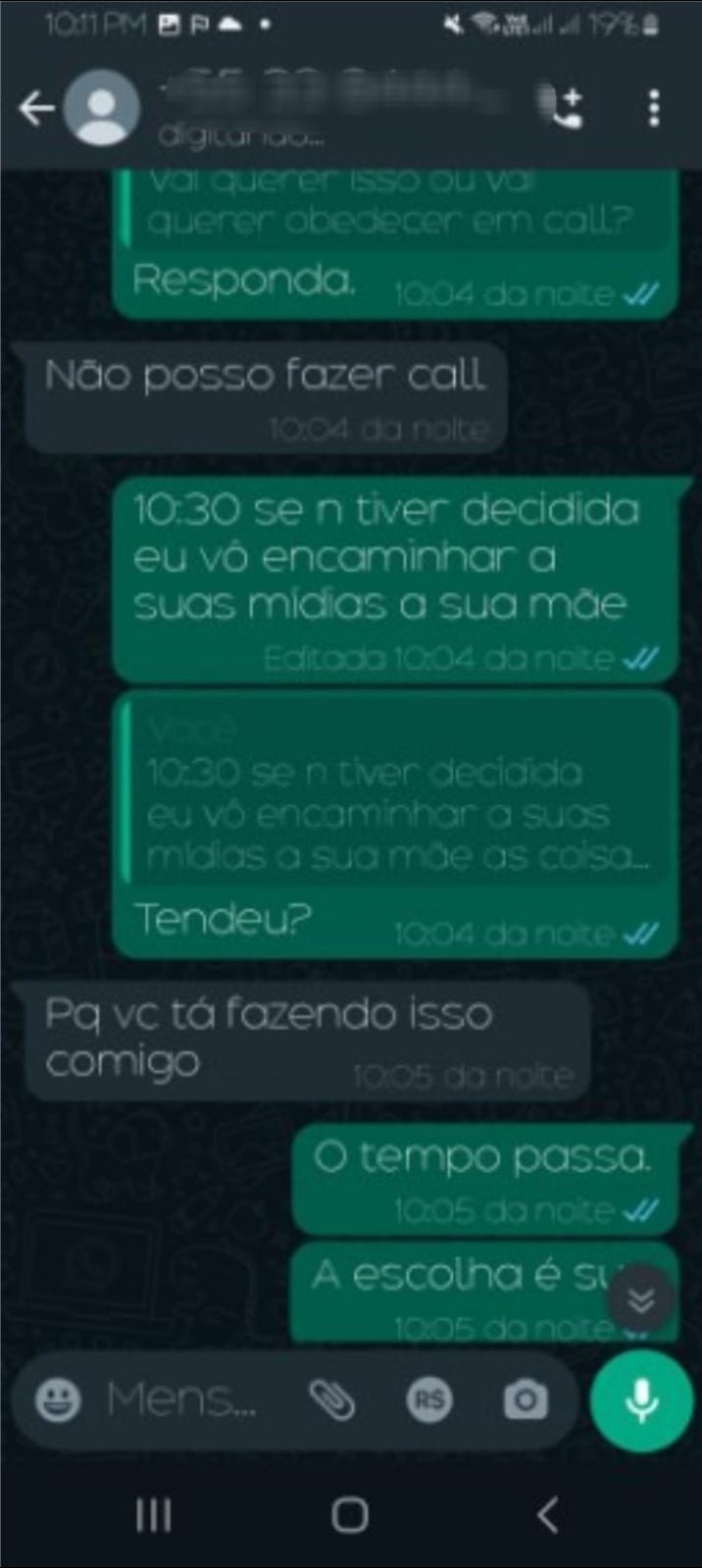 Adolescente alvo da Operação Mão de Ferro 2 ameaça vítimas na internet. — Foto: Reprodução