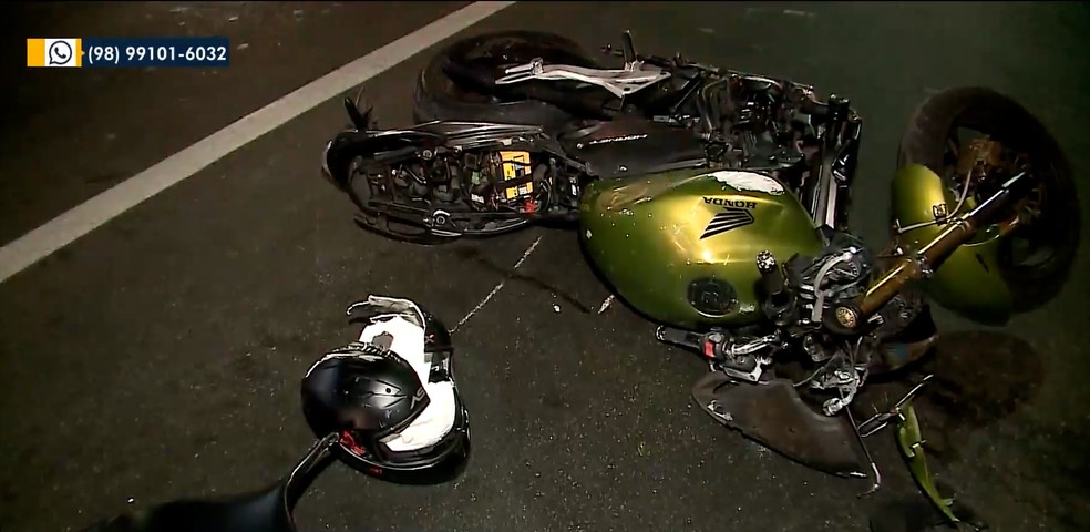 Mulher morreu após ser atropelada por um motociclista na noite dessa segunda-feira (2) na Avenida São Luís Rei de França — Foto: Reprodução/TV Mirante