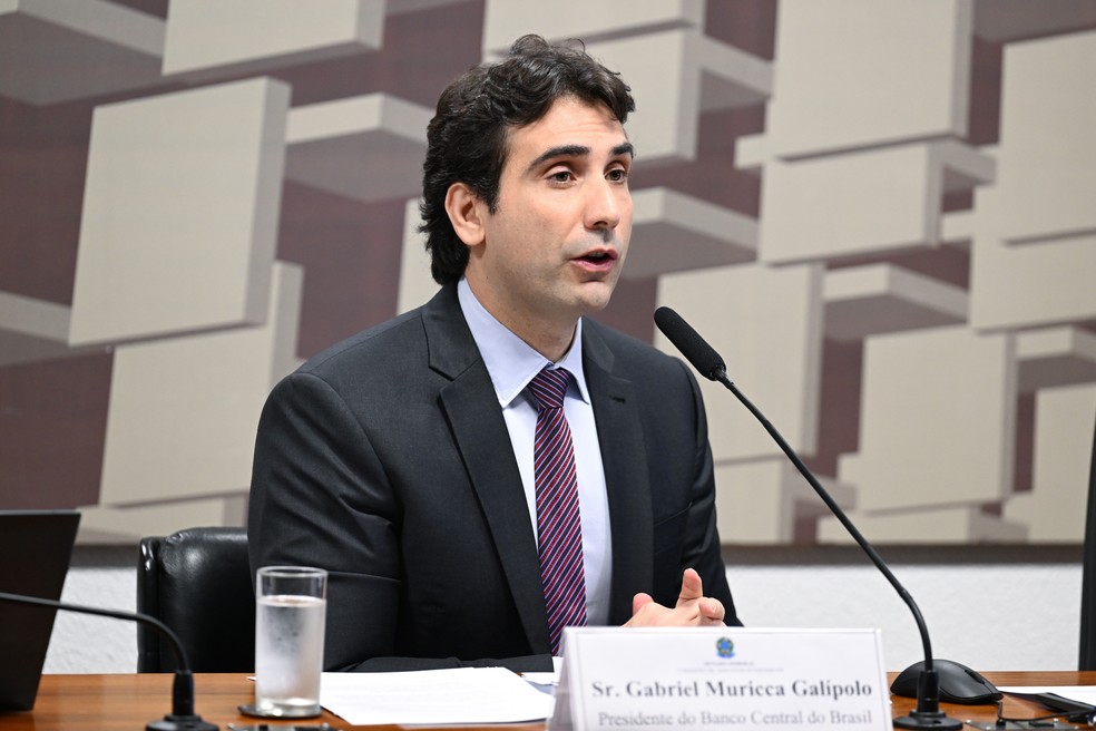 O presidente do Banco Central, Gabriel Galípolo, fala na Comissão de Assuntos Econômicos (CAE) do Senado Federal, no dia 19 de maio de 2026 — Foto: Edilson Rodrigues/Agência Senado