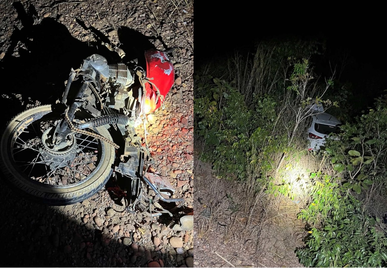 Acidente entre moto e carro deixa motociclista morto na BR-242, em Peixe