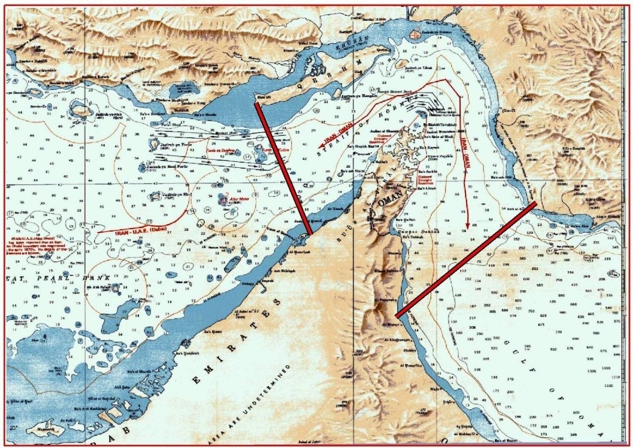 Irã divulga novo mapa com linhas vermelhas no Estreito de Ormuz após Trump anunciar operação militar para travessia de navios